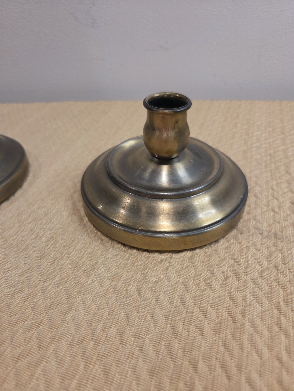 Vintage Metal Pair Of Taper Candlestick Holders - Picture 4 of 7